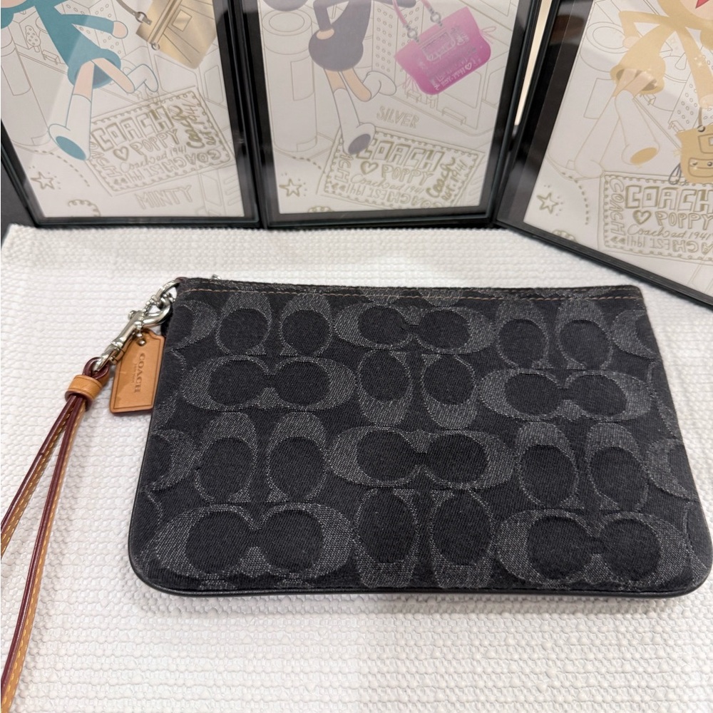 Coach Denim Wristlet